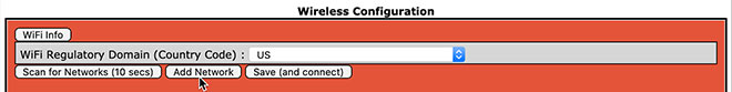 WiFi configuration - add network WiFi configuration - add network